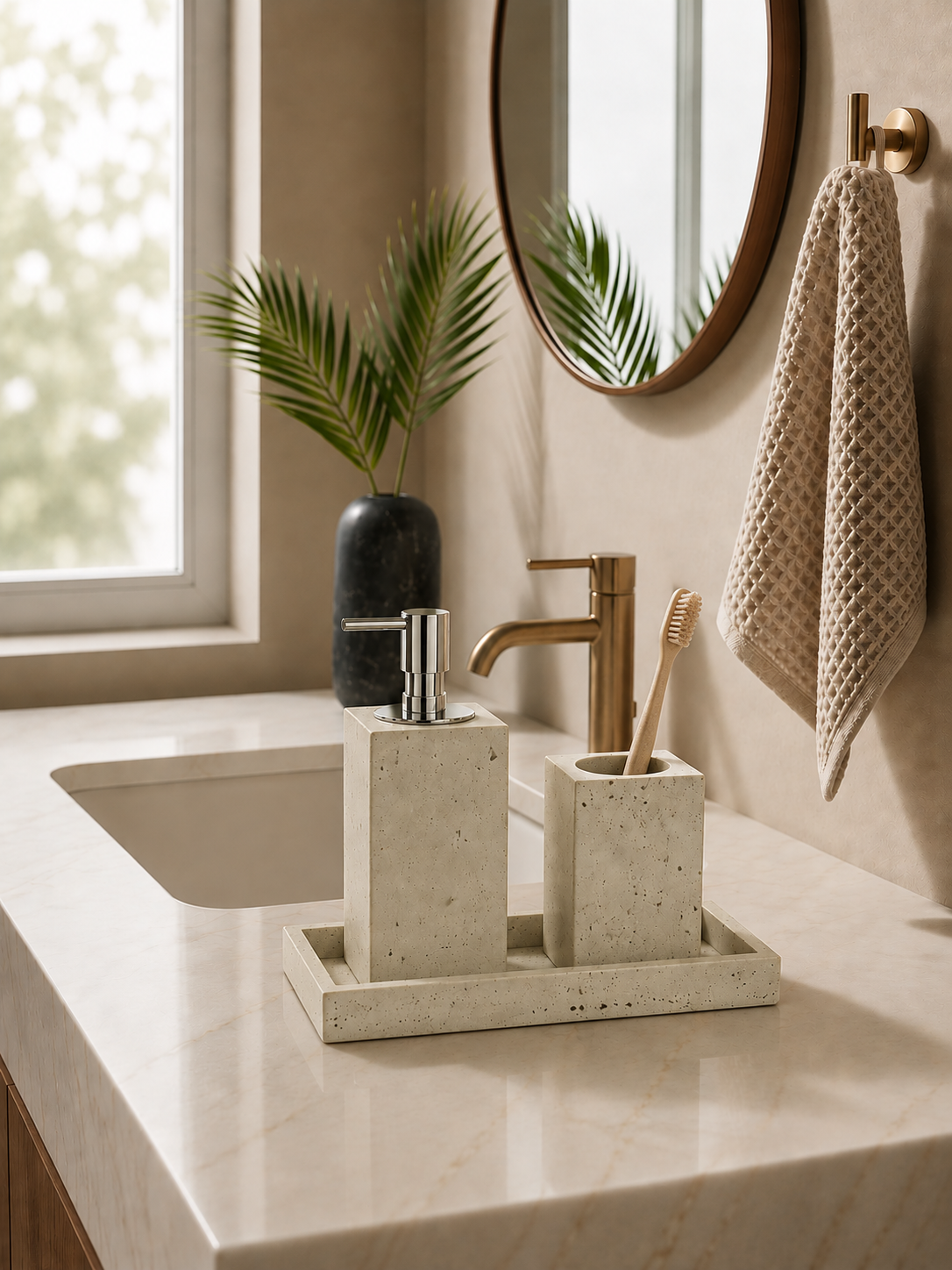 Modern Bathroom Accessories Set | Table & Twist