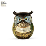 Modern Classy Lucky Owl Resin Art Figure 