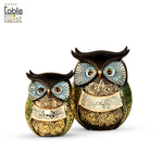 Modern Classy Lucky Owl Resin Art Figure Showpiece