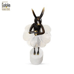 Modern Metal Rabbit Ornament with a Marble Base.