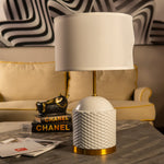 Modern White Ceramic Table Lamp.