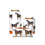 Morden Ceramic Simple Horse Pattern Canister