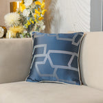 Navy Blue Luxury Geometric Satin Cushion Covers