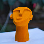 Orange Abstract Bust Face Statue