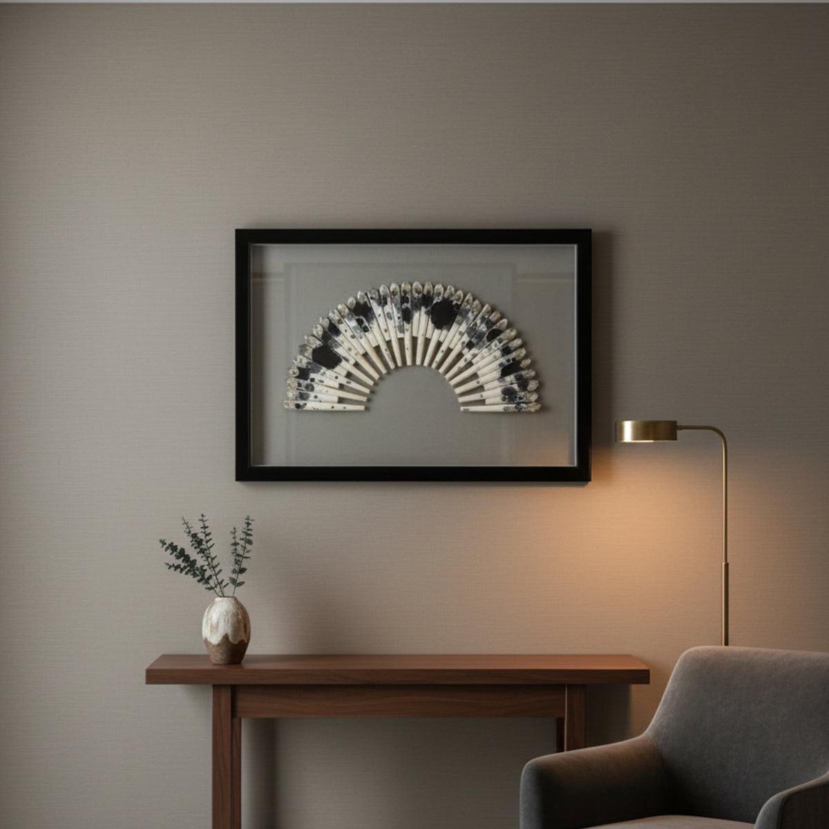 Paper Roll Wall Art with Color Detailing