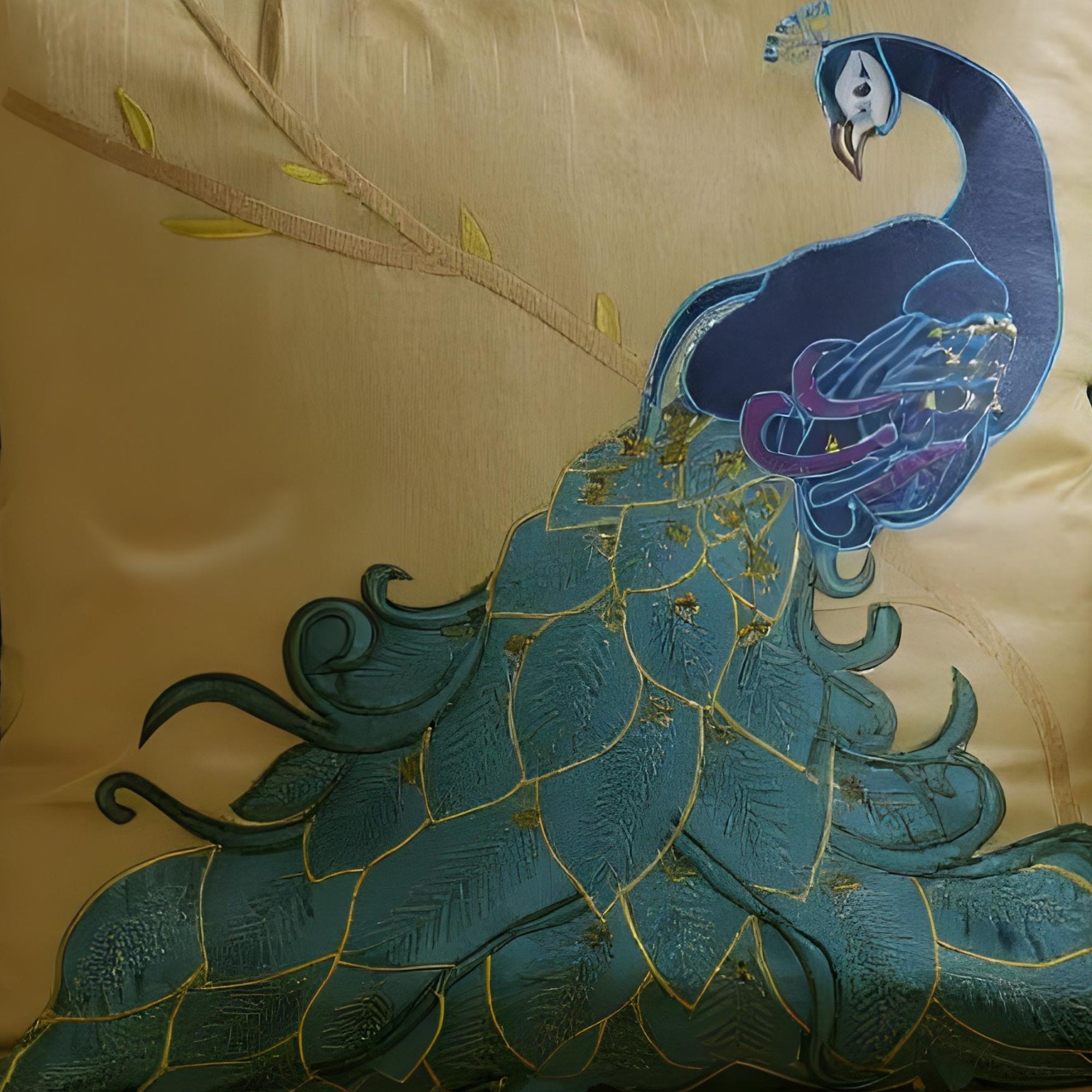 Peacock Pattern Cushion Cover.