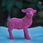 Pink Velvet-Finish Resin Sheep Sculpture