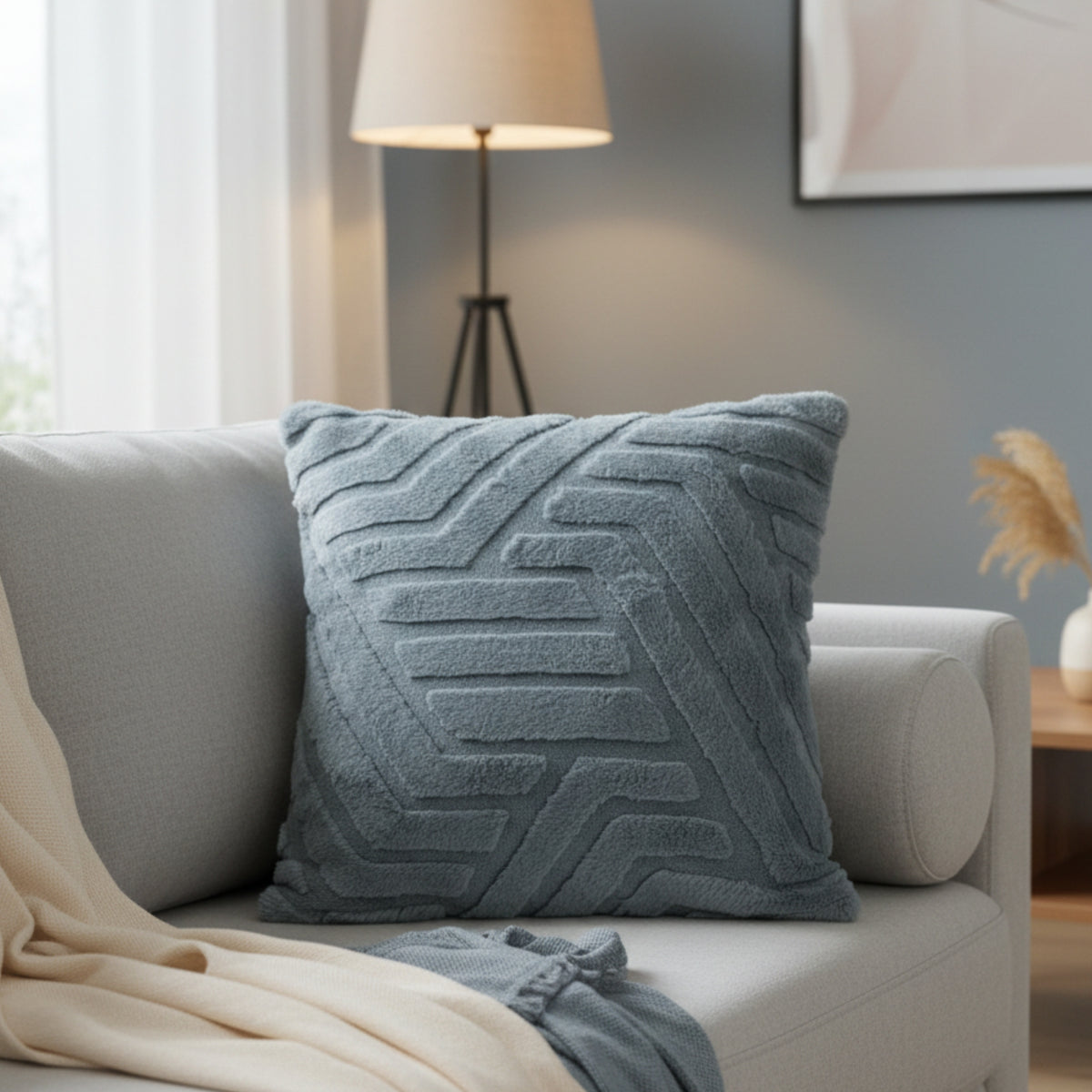 Premium White Textured Cushion Cover