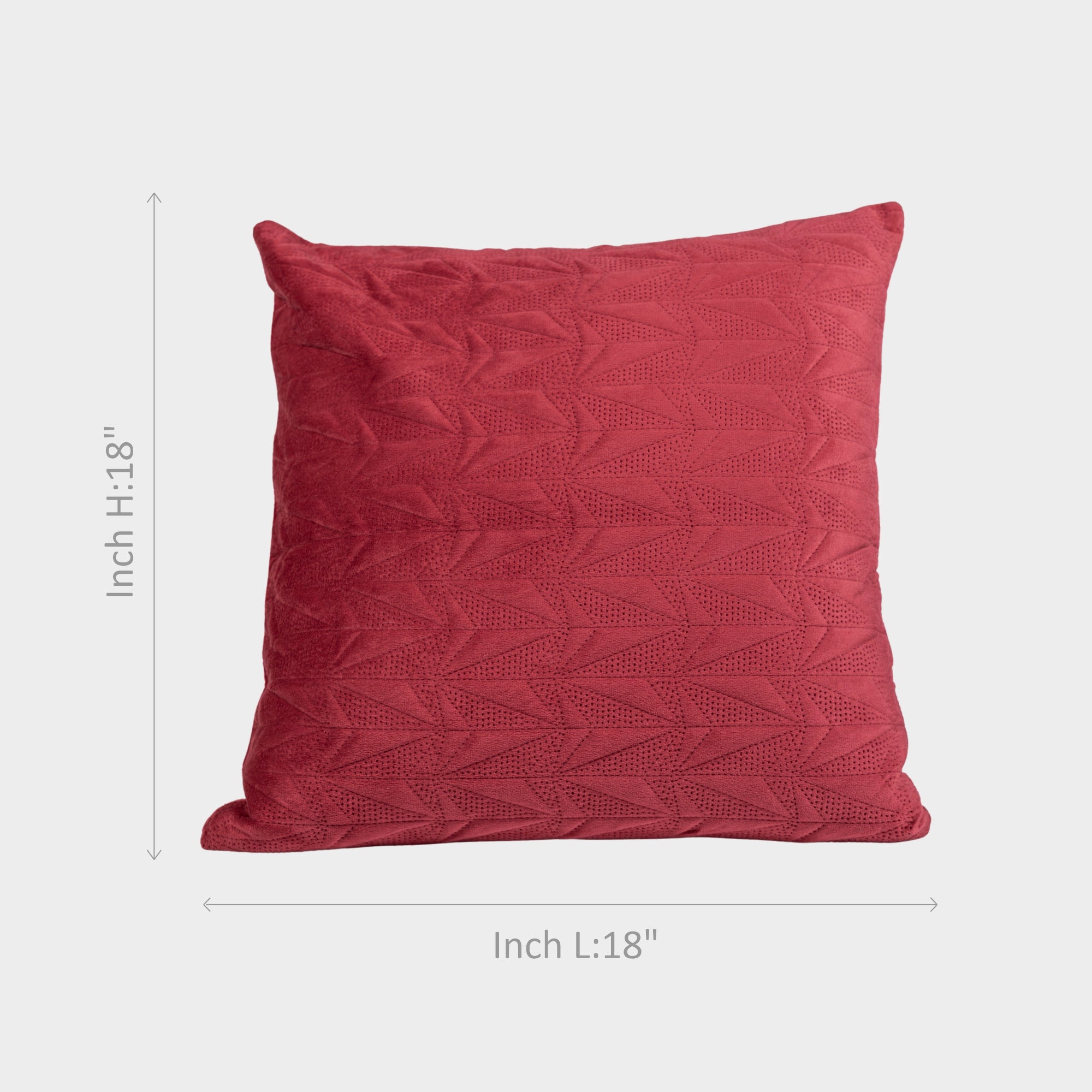 Premium Wine Red Geometric Textured Cushion Cover.