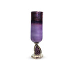 Purple Glass Vase with Metal Base