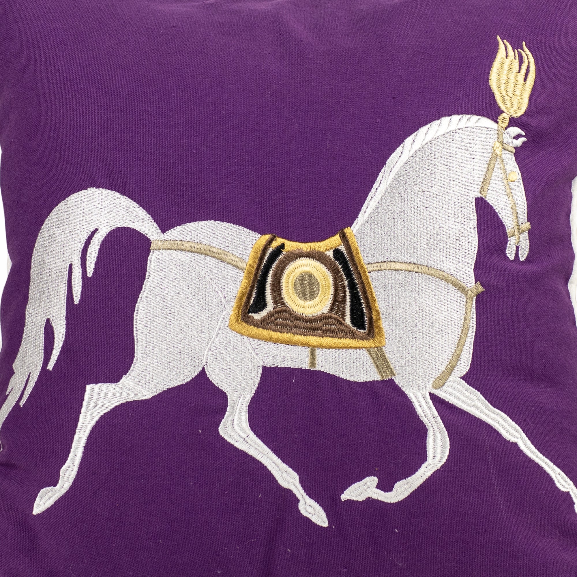 Purple Horse Design Cushion Cover.