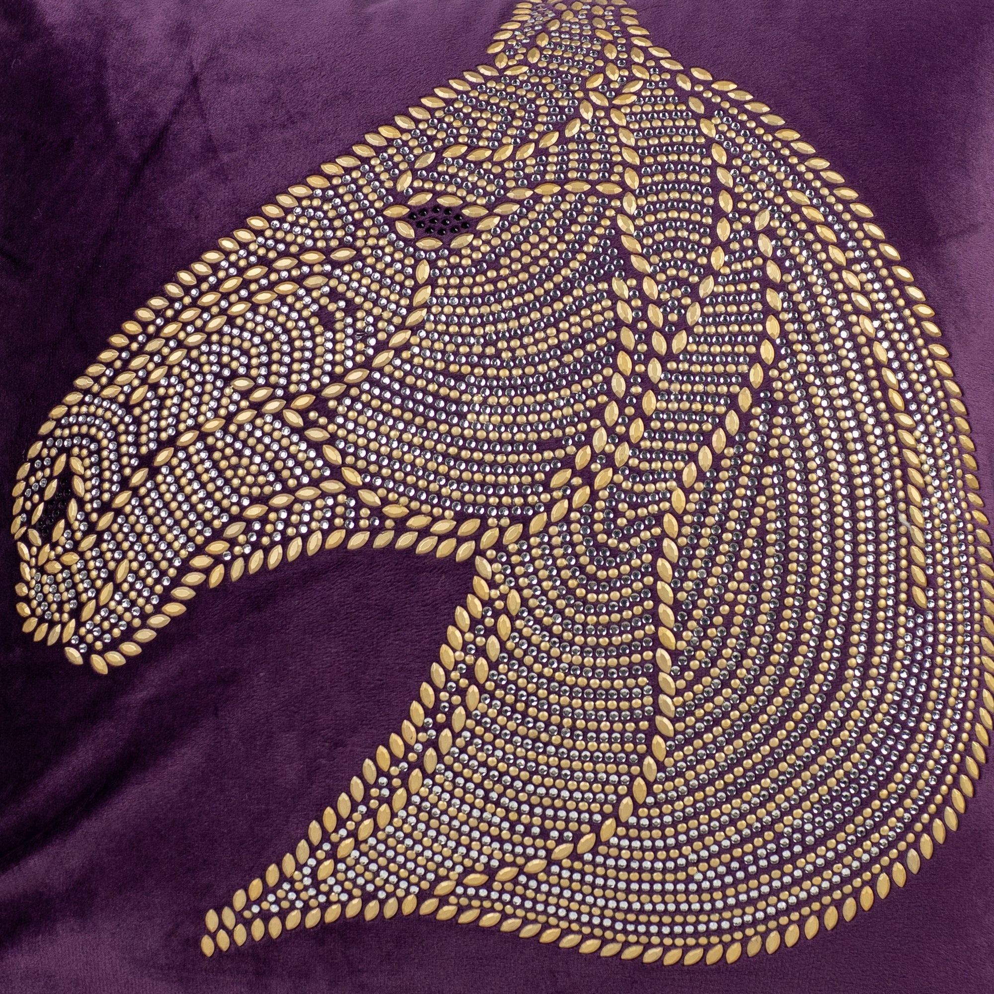 Purple Horse Head Cushion Cover 