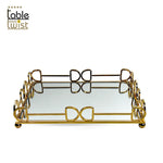 Rectangle Golden Glass Vanity Tray.