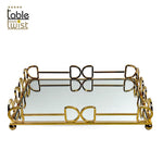 Rectangle Golden Glass Vanity Tray