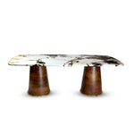 Rectangle Marble Center Table with Metal Base