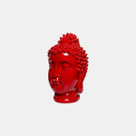 Red Buddha Head Resin Statue.