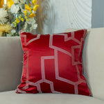 Red Luxury Geometric Satin Cushion Covers