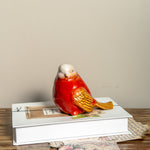 Red Vibrant Ceramic Bird Figurine