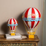 Red & White Metal Hot Air Balloon Décor