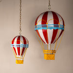 Red & White Metal Hot Air Balloon Décor