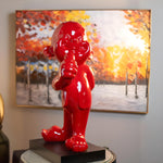 Red cartoon Boy Sculpture with thumps up