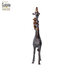 Resin Giraffe Statue with Monkey on Neck.