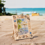 Resin and Glass Beach-Themed Seashell Photo Frame