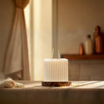 Ribbed Cube Candle with 2 Wicks