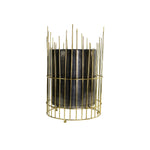 Round Black Planter with Golden Stand .