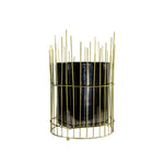 Round Black Planter with Golden Stand 