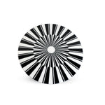 Round Bone Inlay Side Table in Black and White.