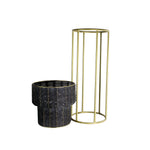  Round Cane Planters and  Gold Metal Stand.