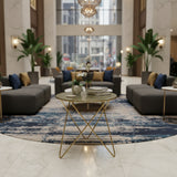 Round MS Side Table with Metal Base