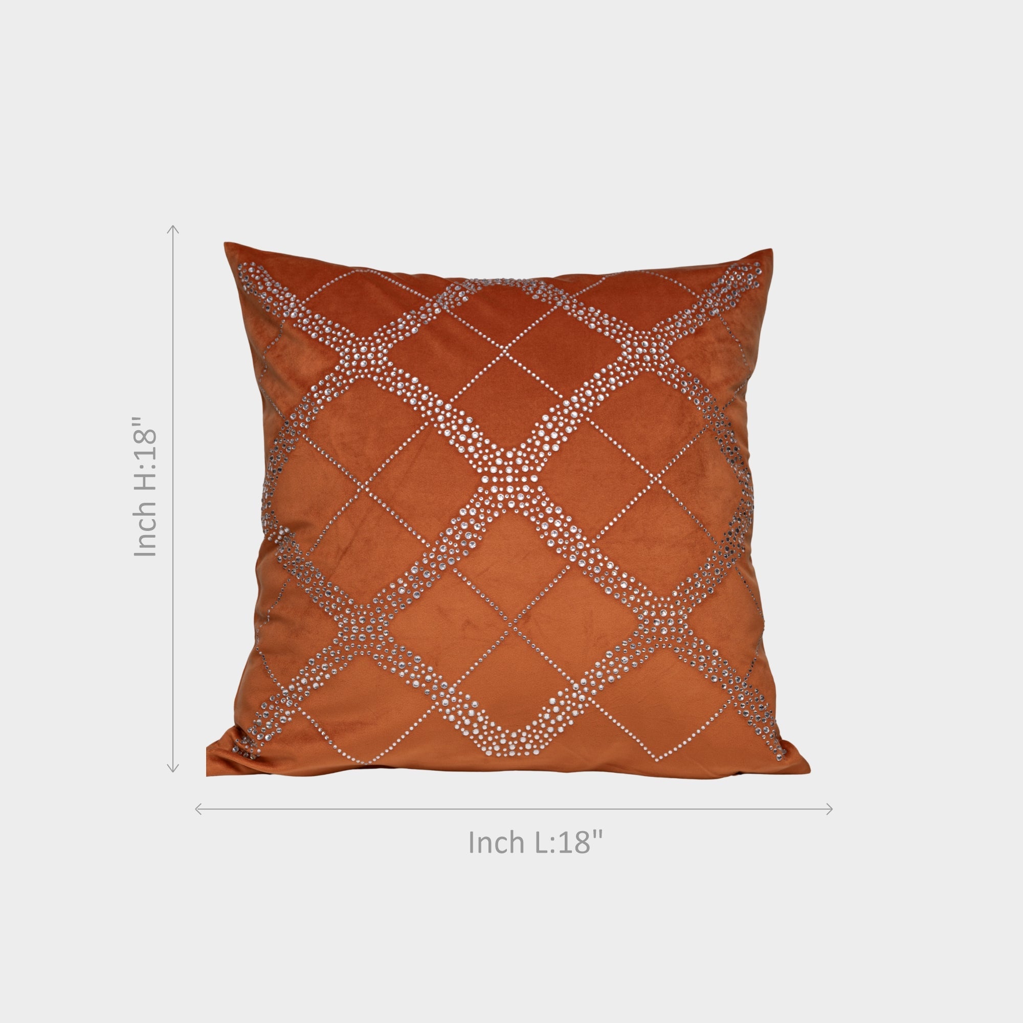 Rust Diamond Pattern Cushion Cover 