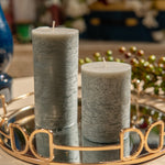 Rustic Gray Wax Pillar Candles