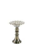 Ornate Metal & Glass Candle Holder