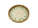 Green Mosaic Mother of Pearl Round Tray