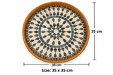 Blue Mosaic Mother of Pearl Round Tray