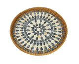 Blue Mosaic Mother of Pearl Round Tray