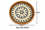 Blue Mosaic Mother of Pearl Round Tray – Small