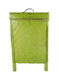 Green Woven Bamboo Laundry Basket