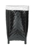 Black Woven Bamboo Laundry Basket