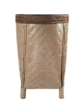 Grey Woven Bamboo Laundry Basket