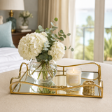 Golden Glow Square Glass Tray