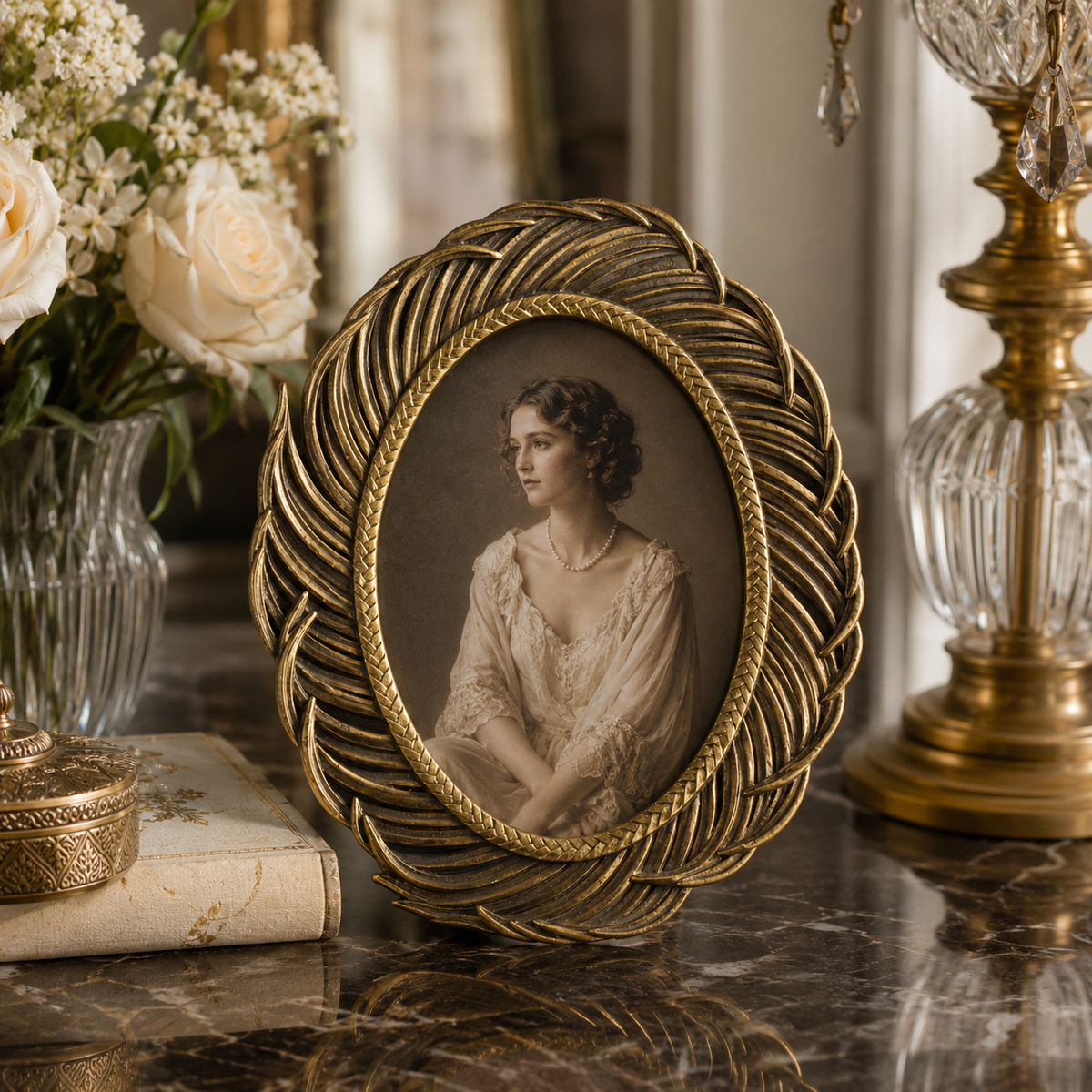 Antique Gold Leaf Photo Frame