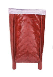 Red Woven Bamboo Laundry Basket