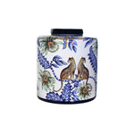 Samll Blue and White Leopard Print Ceramic Jar 