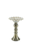 Ornate Metal & Glass Candle Holder