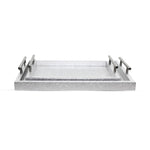 Silver Rectangular Modern Set of 2 Serving Trays.