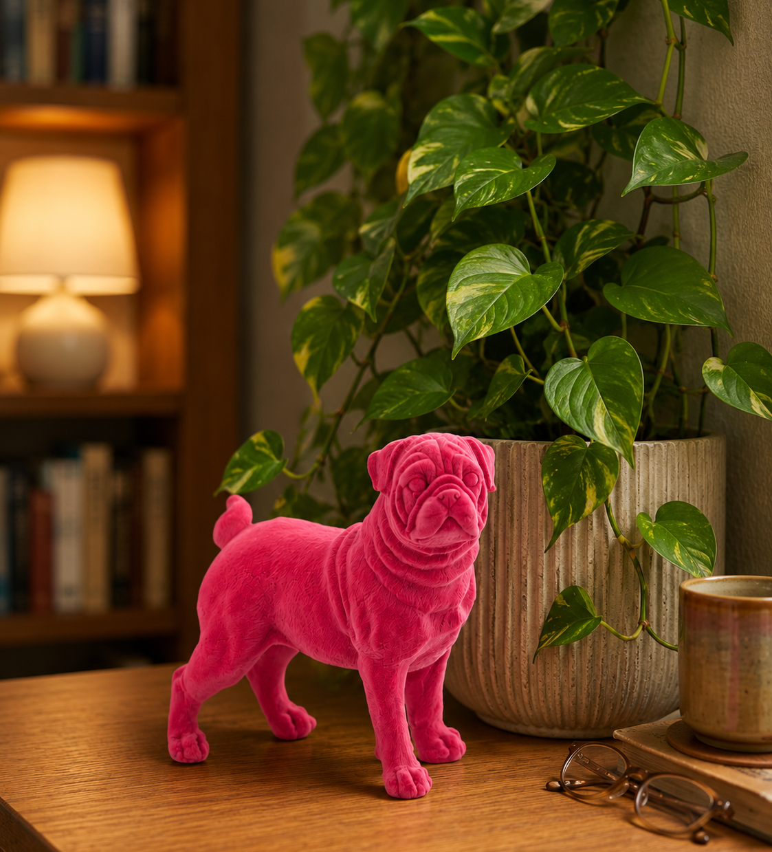 Hot Pink Bulldog Figurine